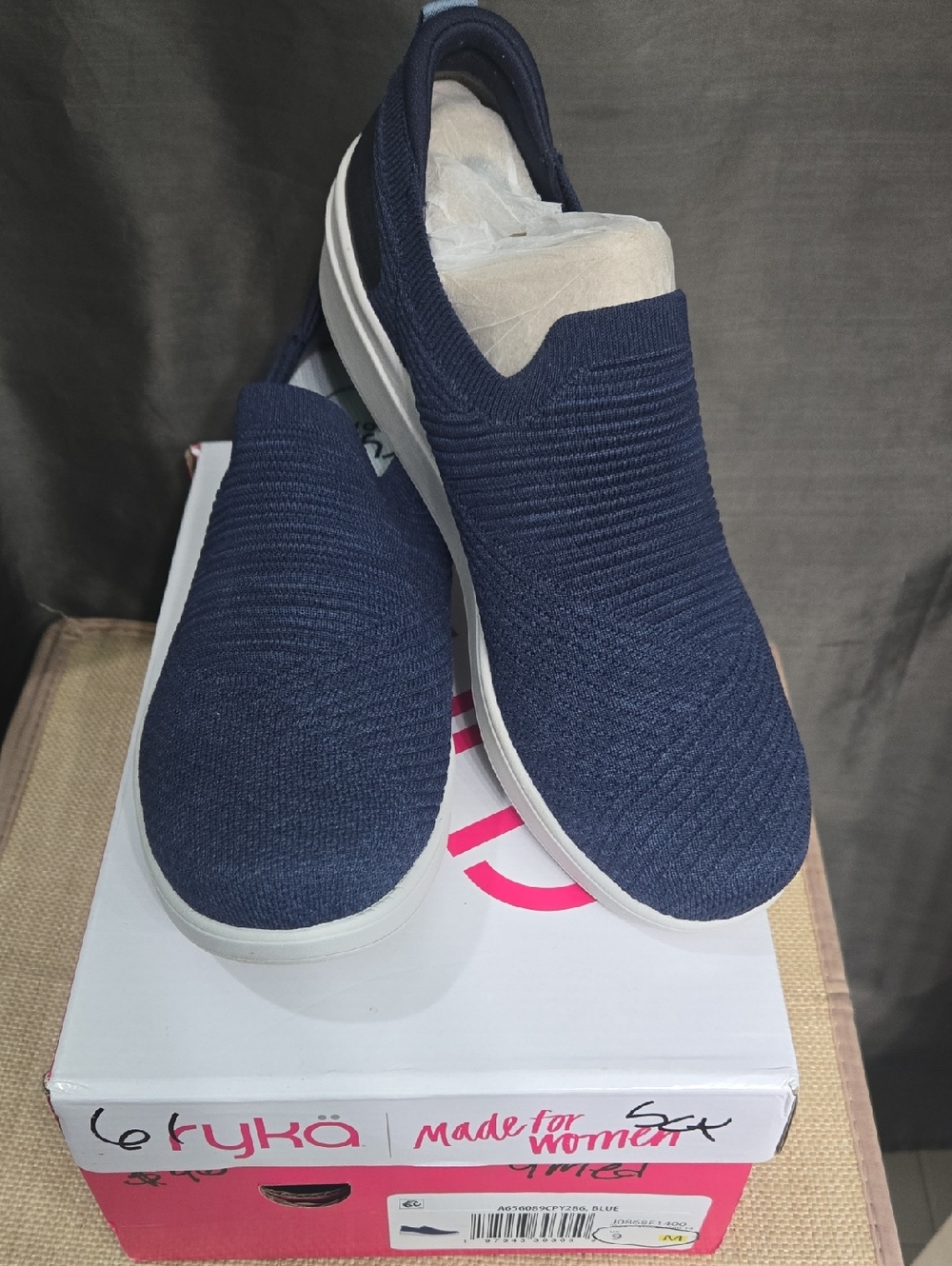 SALE! Like-New Ryka Navy Knit Slip-On Sneakers for Women $90 Retail